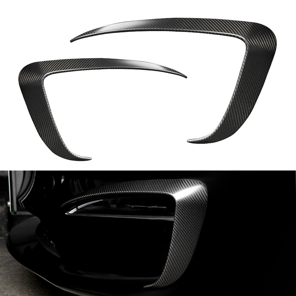 Real Carbon Fiber Fog Light Trim for Tesla Model S (2021+) - Premium Exterior Upgrade