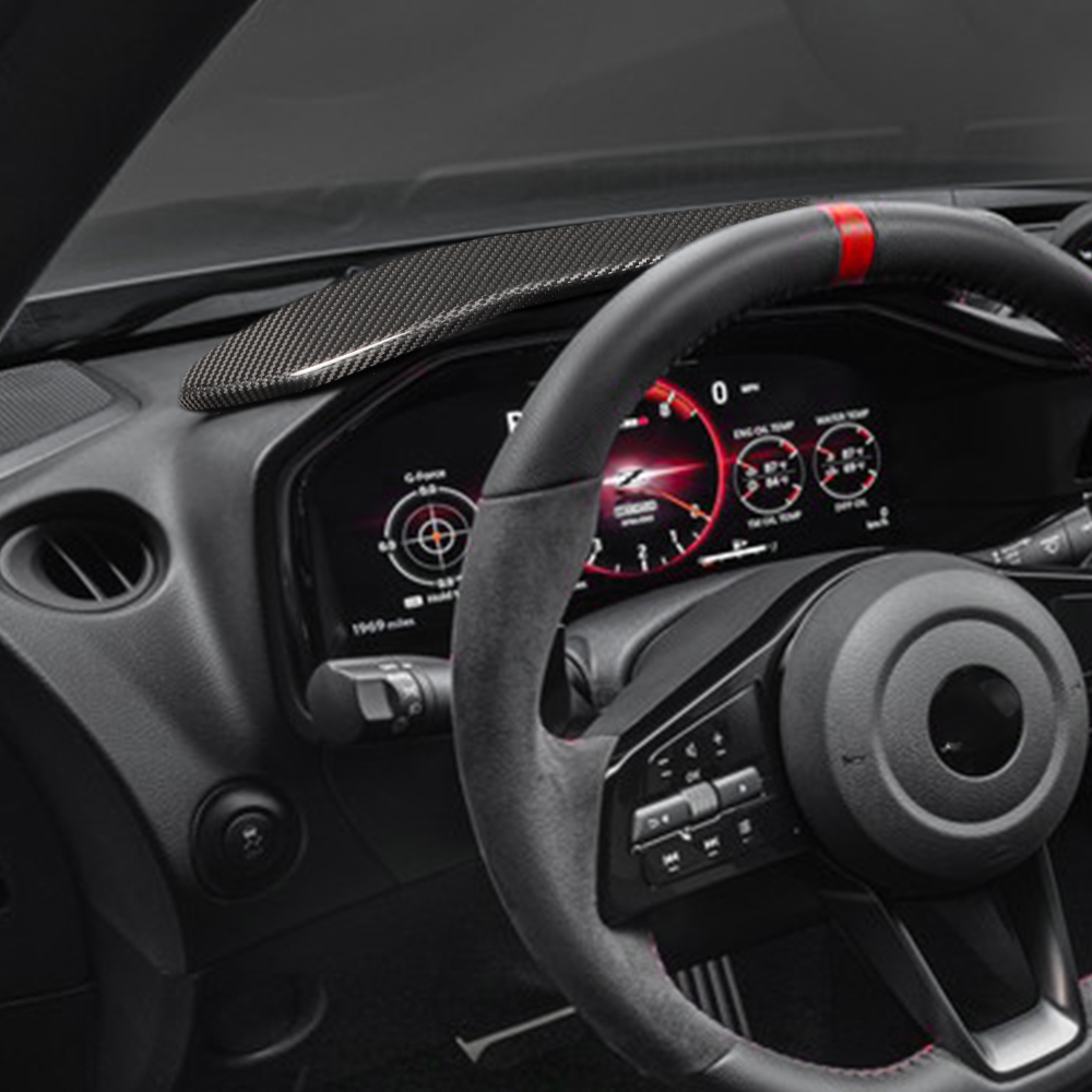 Dry Carbon Fiber Center Console Dashboard Panel Cover Fit For