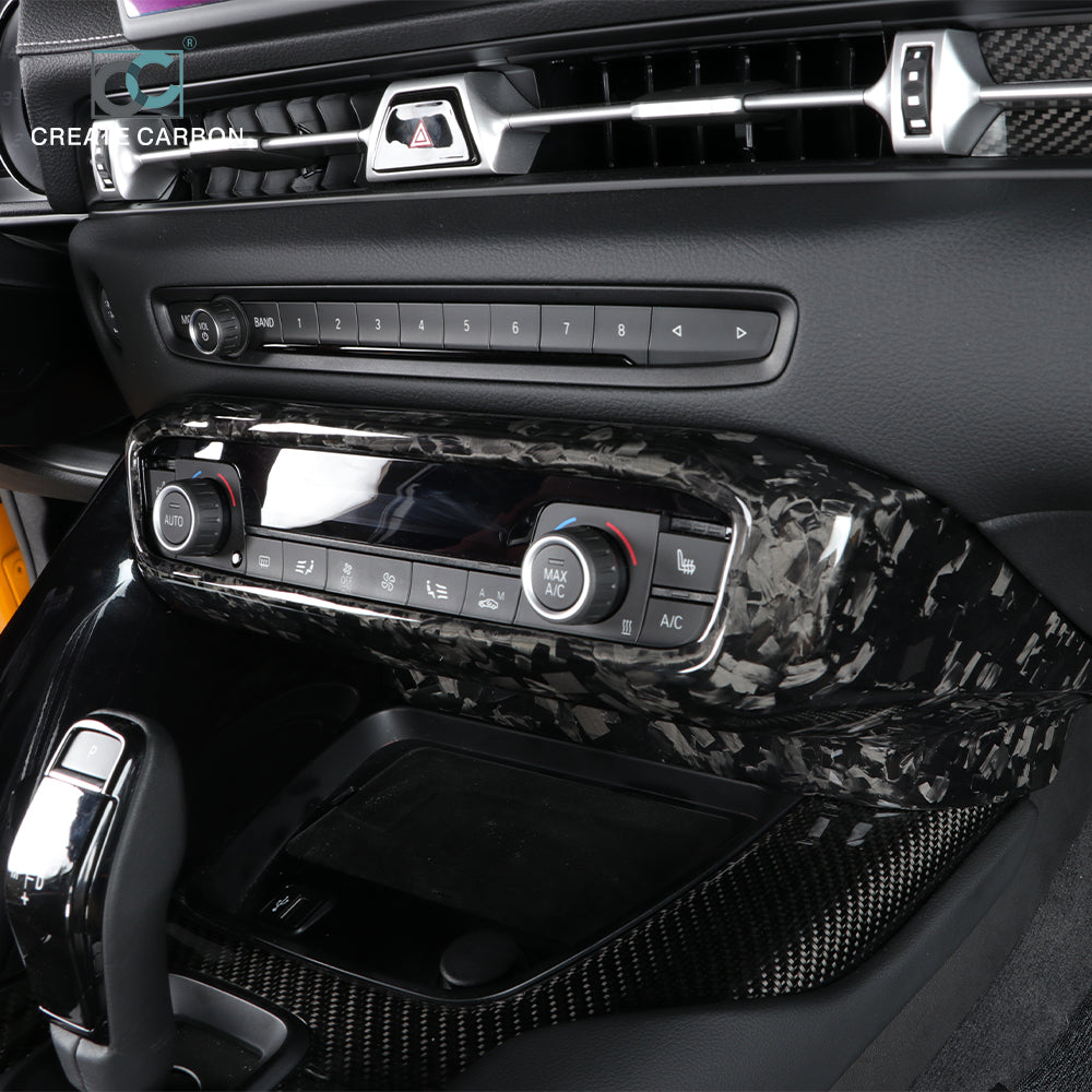 CREATE CARBON Dry Carbon Fiber Air Conditioner Switch Panel Cover Trim for Supra A90 MK5 (LHD) - Premium Interior Enhancement