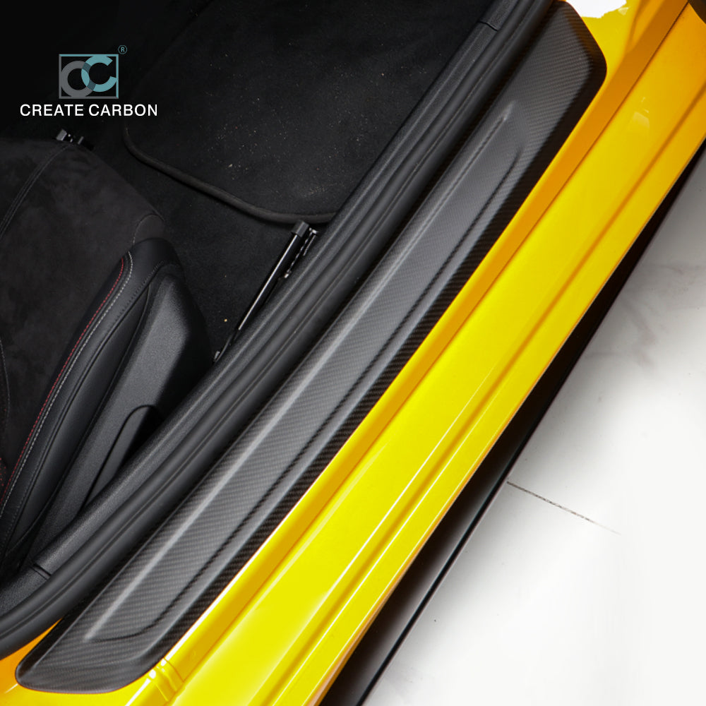 CREATE CARBON 2pcs Carbon Fiber Door Sill Trim & Door Pedal Covers for Toyota Supra GR A90 MK5 - Premium Interior Upgrade