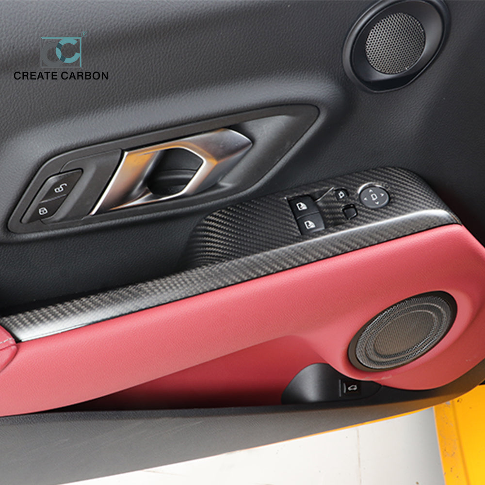 CREATE CARBON 2pcs Carbon Fiber Window Switch Panel Cover Trim for Supra MK5 A90 (LHD) - Premium Interior Upgrade