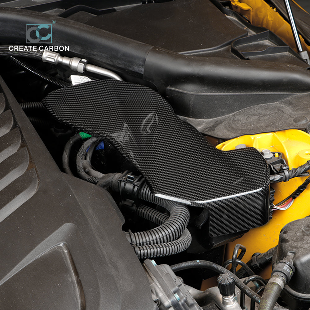 CREATE CARBON Dry Carbon Fiber Engine Room Wire Protection Cover for Toyota Supra MK5 A90 - Durable & Stylish Upgrade