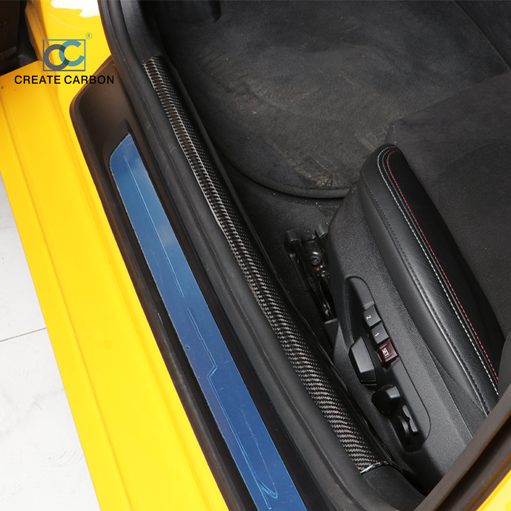 CREATE CARBON 2pcs Dry Carbon Fiber Car Door Pedal Board Trim for Toyota Supra GR A90 MK5 - Premium Interior Upgrade