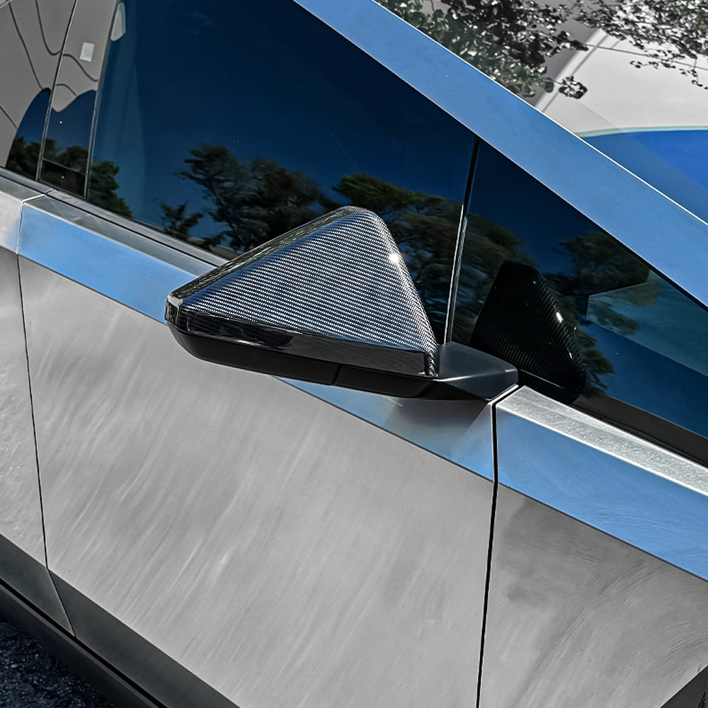 CREATE CARBON Dry Carbon Fiber Side Rear View Mirror Cap Covers for Tesla Cybertruck / Cyberbeast (2024+)