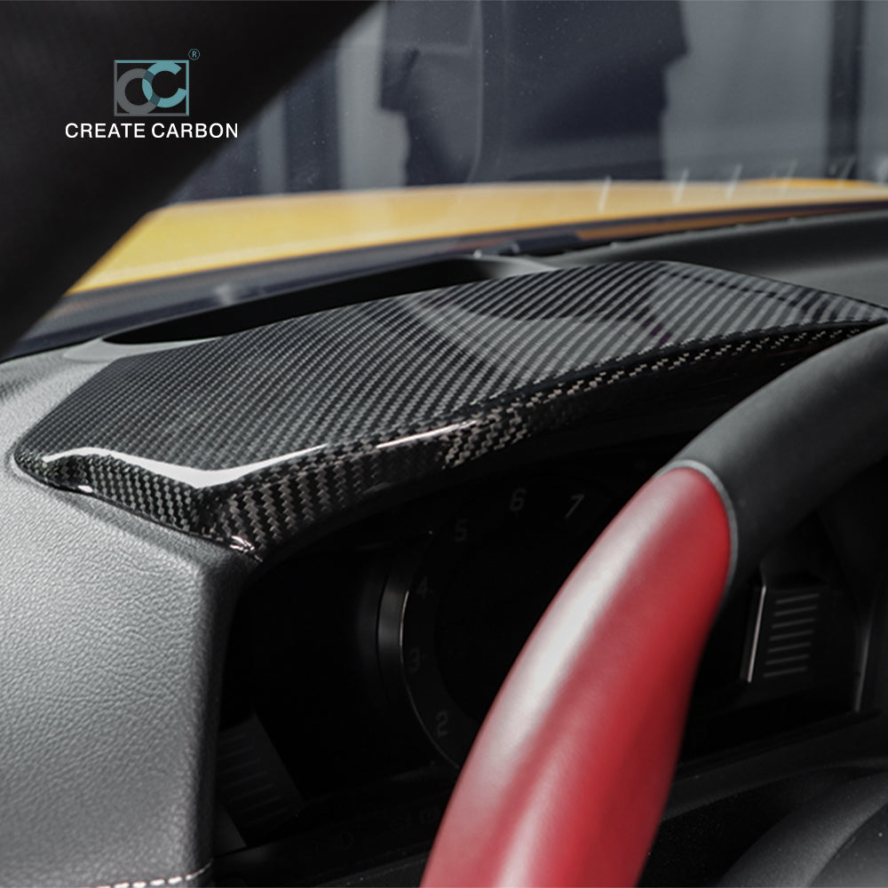 CREATE CARBON Dry Carbon Fiber Center Console Dashboard Panel Cover Trim for Supra A90 MK5 - Premium Interior Upgrade