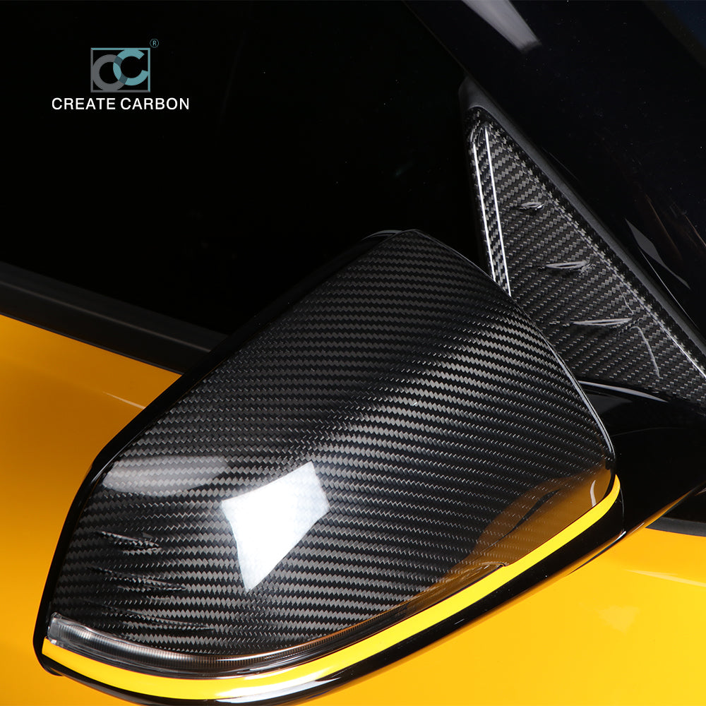 CREATE CARBON 2pcs Real Carbon Fiber Side Rearview Mirror Covers for Toyota Supra A90 (2019+) - Stylish Exterior Upgrade