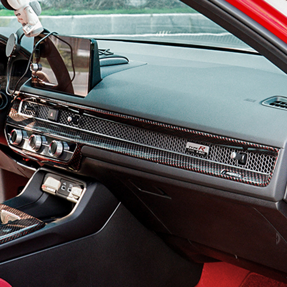 CREATE CARBON Dry Carbon Fiber Passenger Dashboard Trims for Civic Type R FL5 2023 - Sporty & Premium Finish