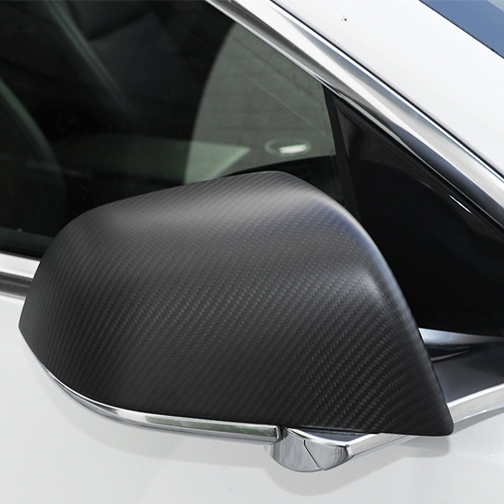 CREATE CARBON Dry Carbon Fiber Mirror Cover for Tesla Model 3 & Y - Sleek & Durable Upgrade