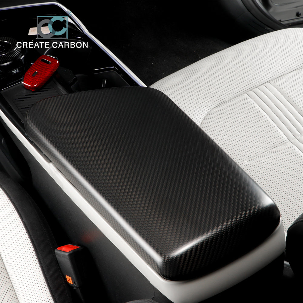 CREATE CARBON Carbon Fiber Central Console Armrest Panel Cover for KIA EV6 (2021-2024) - LHD Upgrade