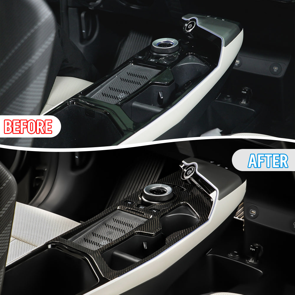 CREATE CARBON Carbon Fiber Center Console Gear Shift Panel Cover for Kia EV6 GTline & GT (2022-2025)