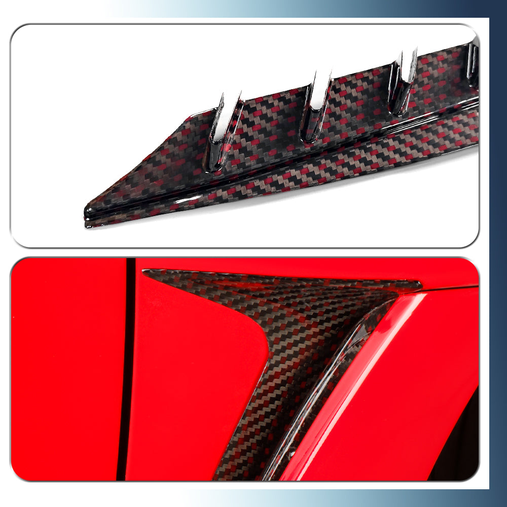 2PCS Red Carbon Fiber Side Fender Cover Trims For Honda 11th Civic Type R FL5 (2023+)