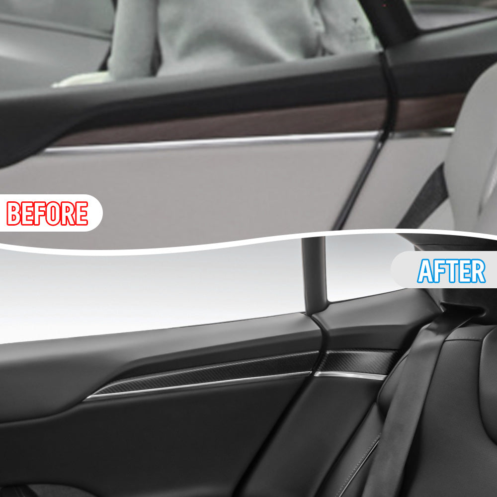 CREATE CARBON Dry Carbon Fiber Door Panel Trim for Tesla Model X - Premium Interior Upgrade