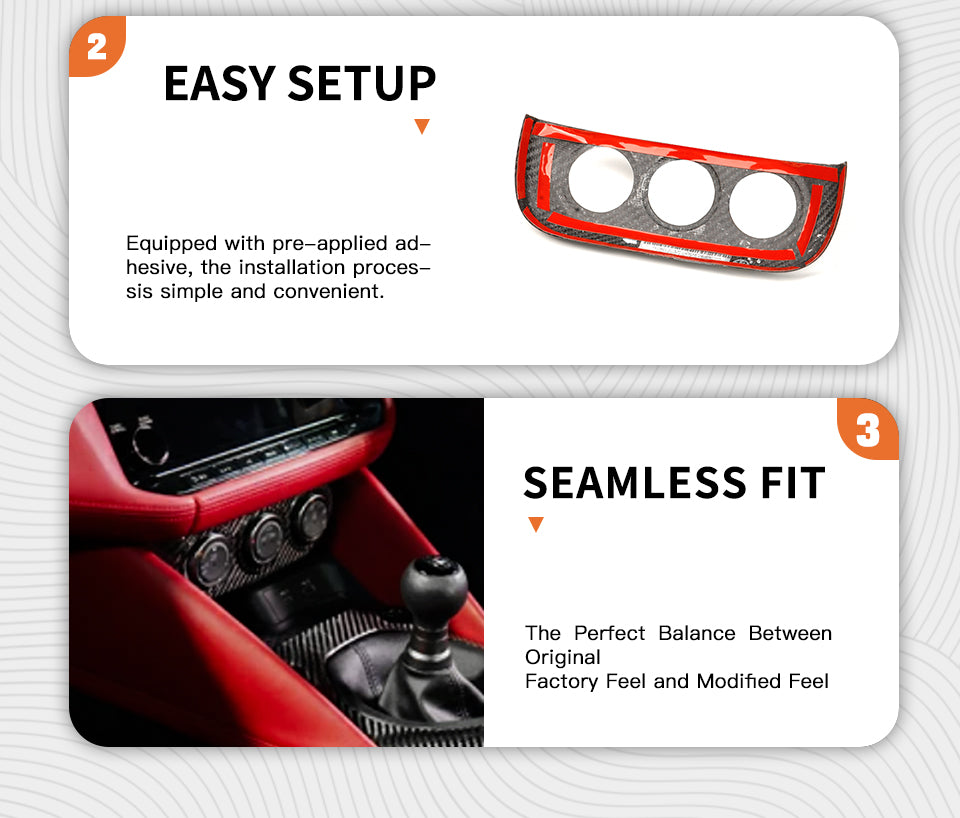 1PCS Dry Carbon Fiber A/C Button Panel Cover For Nissan Z / Fairlady Z RZ34 2023+ | CREATE CARBON