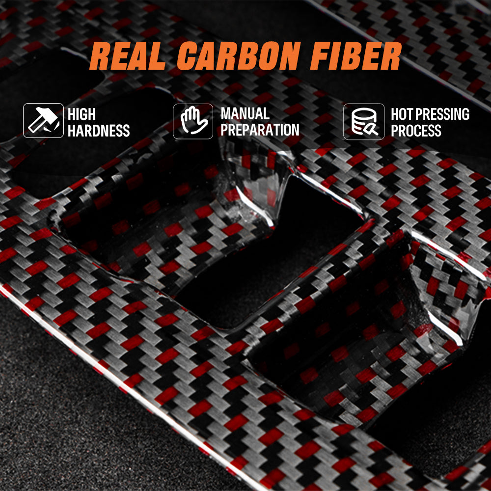 Dry Carbon Fiber Window Lift Button Panel Cover For 11th Civic Type R FL5(LHD)