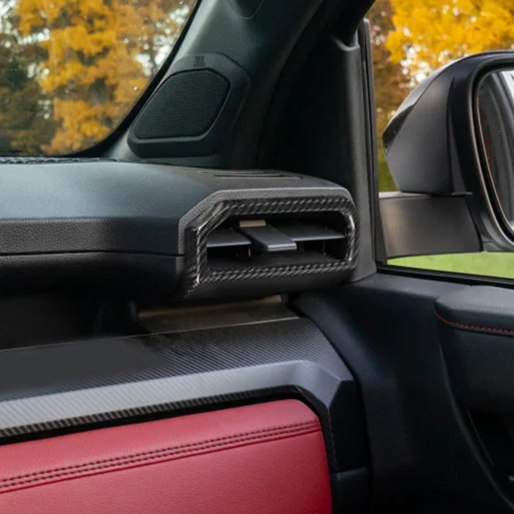2pcs Dry Carbon Fiber Dash A/C Outlet Panel Cover Trim For Toyota Tacoma 2024+