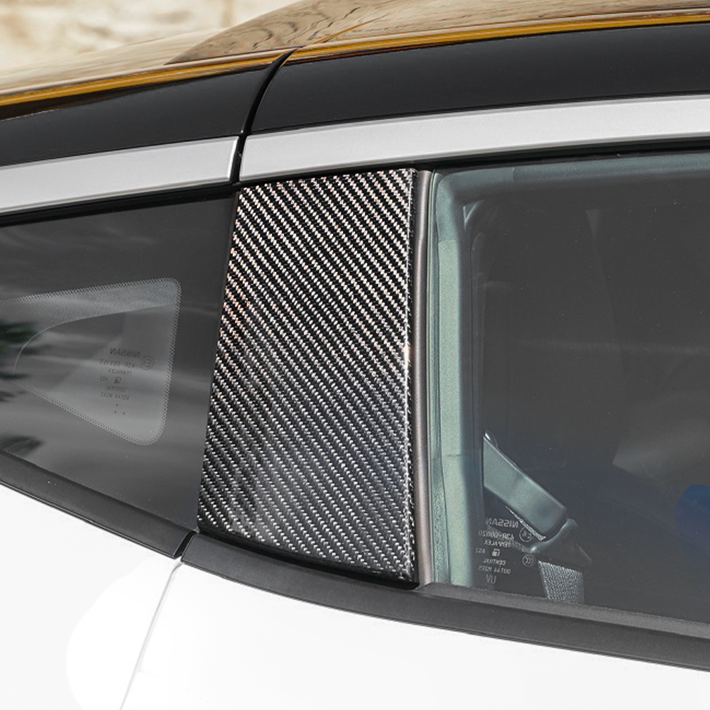 2PCS Gloss Carbon Fiber Car B-Pillar Trim Cover Fit For Nissan Z RZ34 / 400Z 2023+ | CREATE CARBON