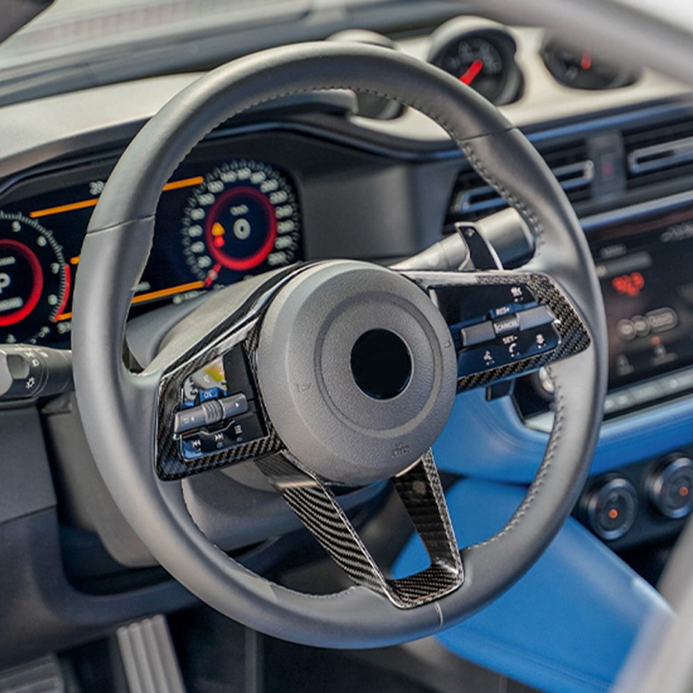 Dry Carbon Fiber Steering Wheel Panel Cover For Nissan Z / Fairlady Z RZ34 2023+ | CREATE CARBON