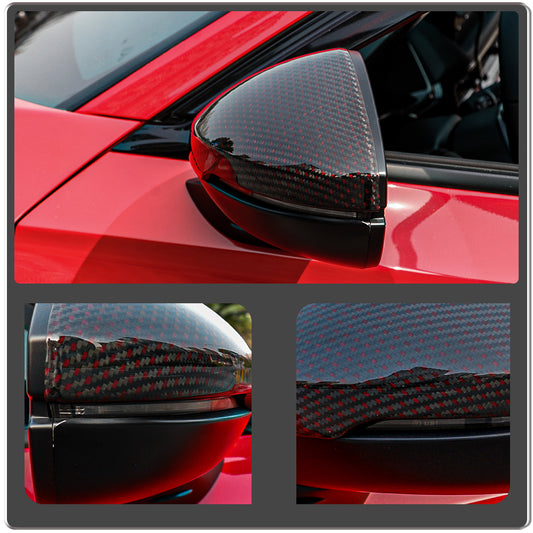 2pcs Real Carbon Fiber Side View Mirror Cover For Honda 11th Civic/Typer FL5
