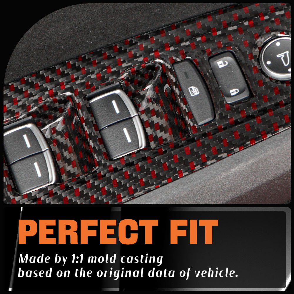 Dry Carbon Fiber Window Lift Button Panel Cover For 11th Civic Type R FL5(LHD)