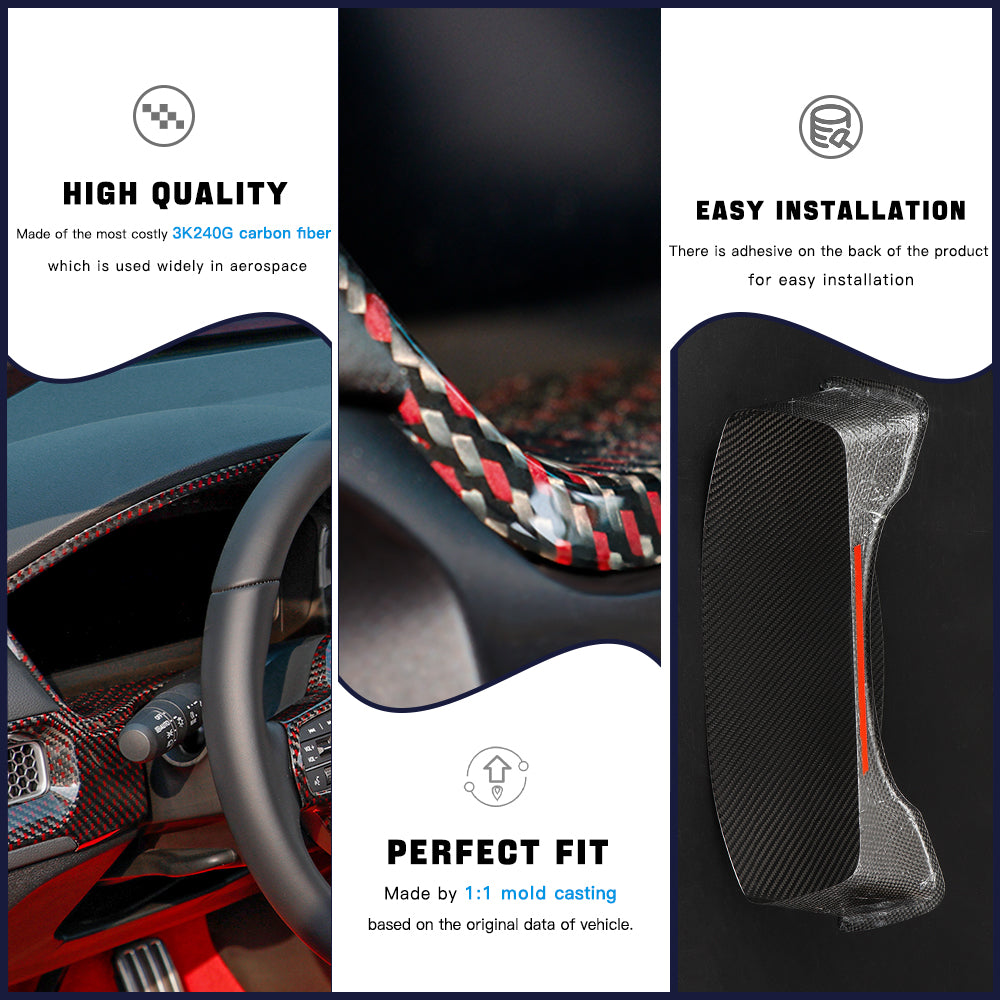 Carbon Fiber Instrument Panel Frame Cover Trim for Honda Civic Type R FL5 (11th Gen)