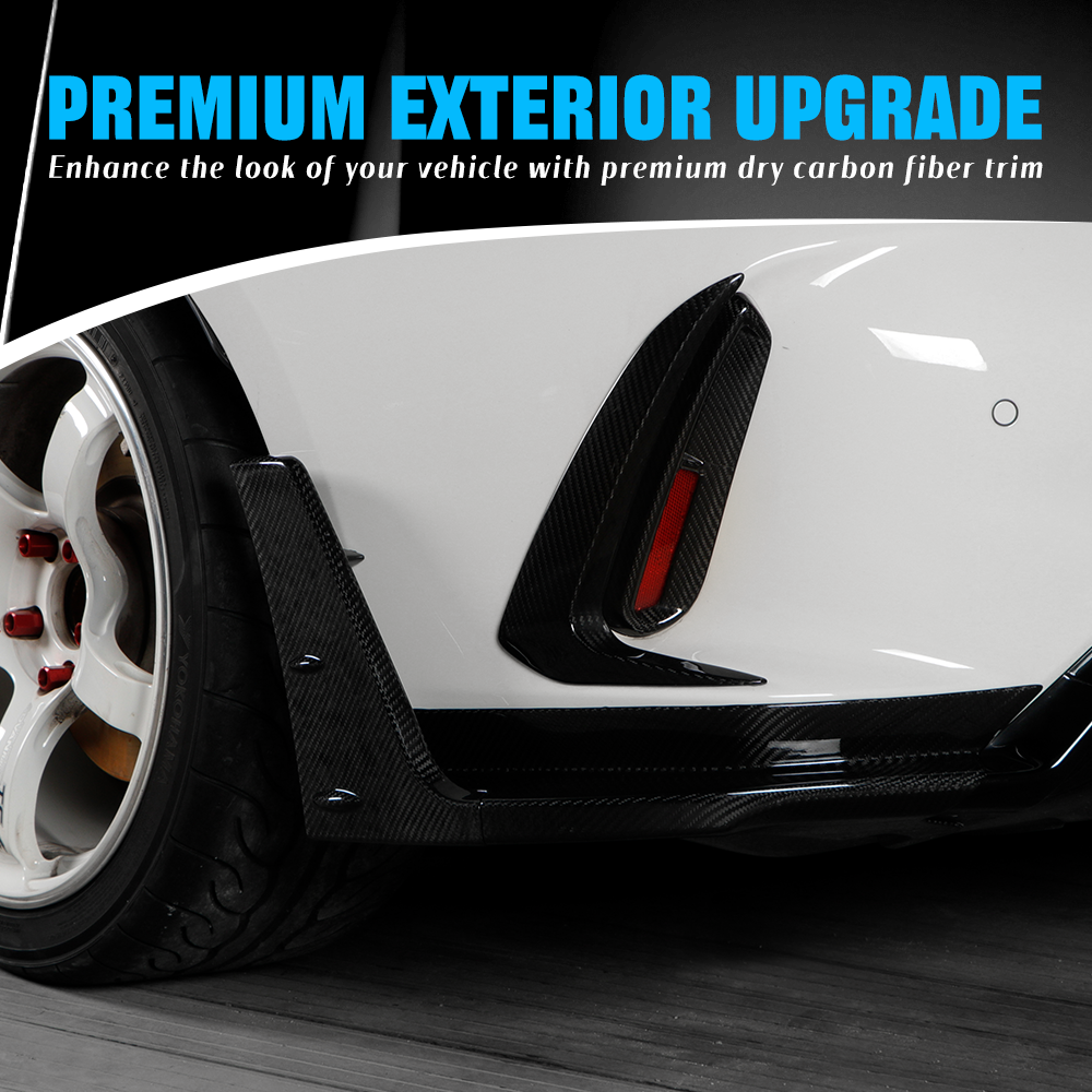 CREATE CARBON Carbon Fiber Rear Bumper Splitters for Honda Civic Type R FL5 2023-2025+ Rear Lip Diffuser Extensions