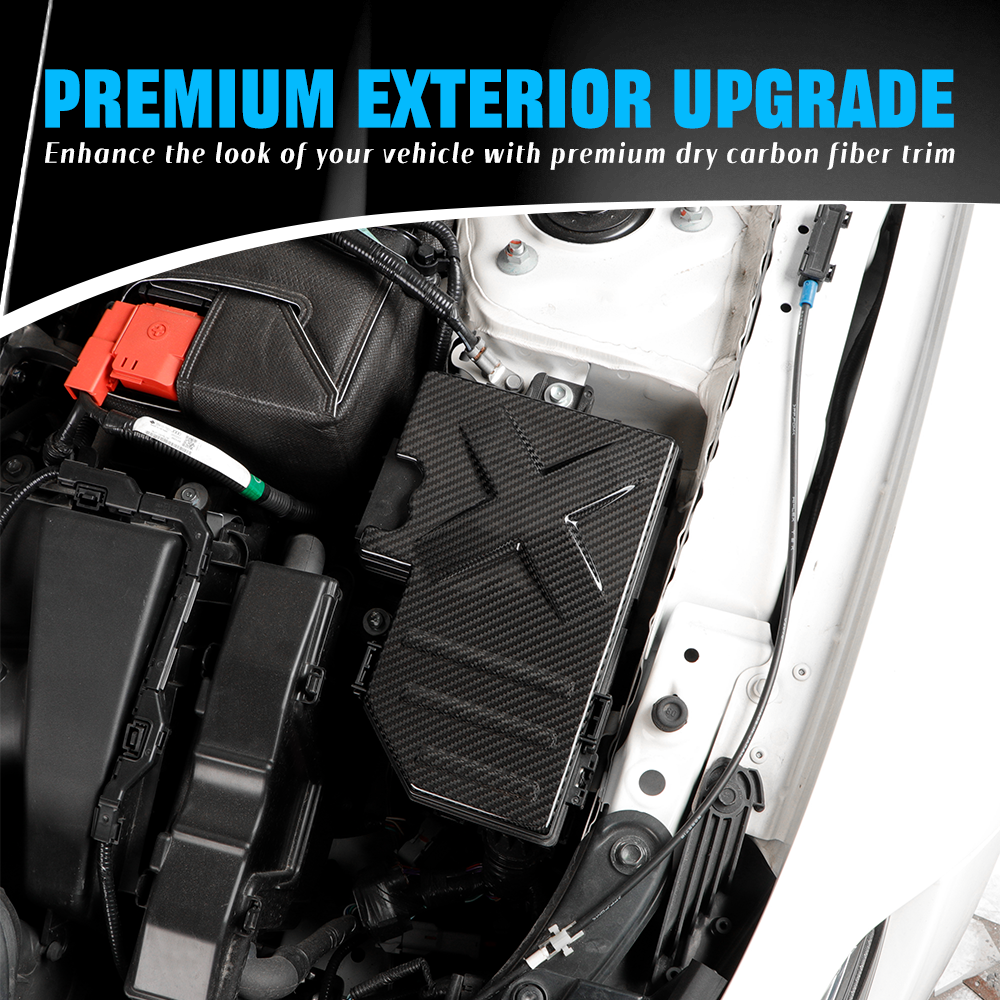CREATE CARBON Dry Carbon Fiber Fuse Box Cover Trim for Honda Civic Type R FL5 2023+ Engine Bay Carbon Fiber Upgrade