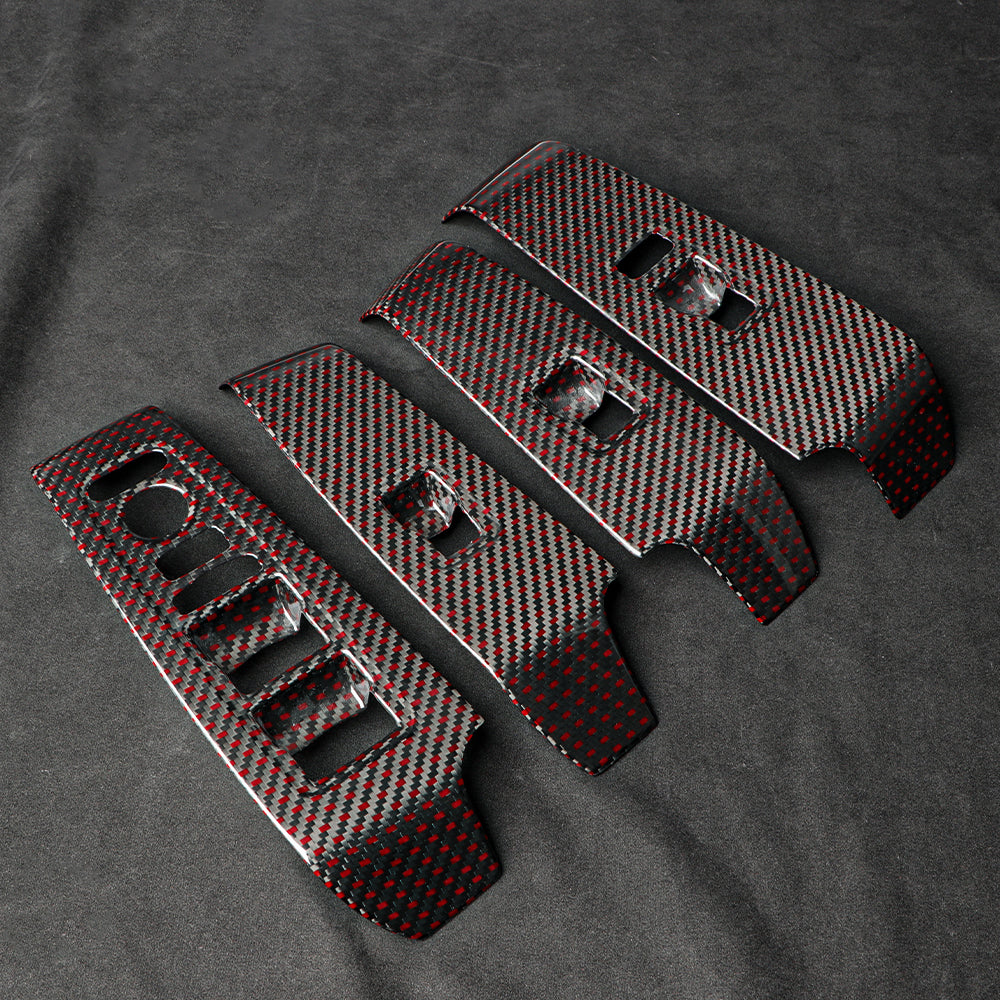 Dry Carbon Fiber Window Lift Button Panel Cover For 11th Civic Type R FL5(LHD)