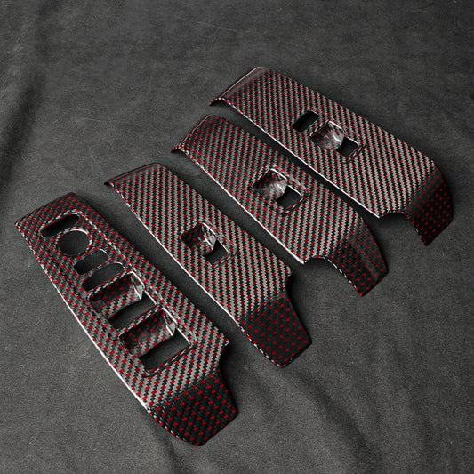 Dry Carbon Fiber Window Lift Button Panel Cover For 11th Civic Type R FL5(LHD)