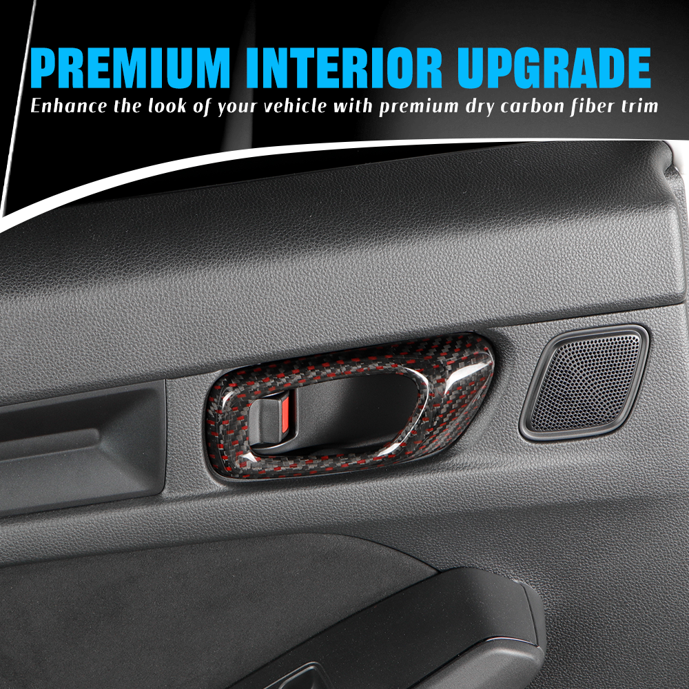 Real Carbon Fiber Inner Door Handle Trim Cover For Honda 11th Civic Type R FL5 (2023+)