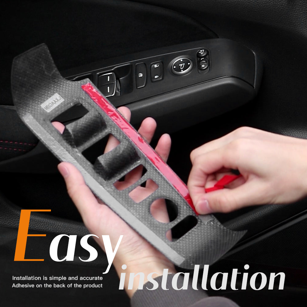 Dry Carbon Fiber Window Lift Button Panel Cover For 11th Civic Type R FL5(LHD)