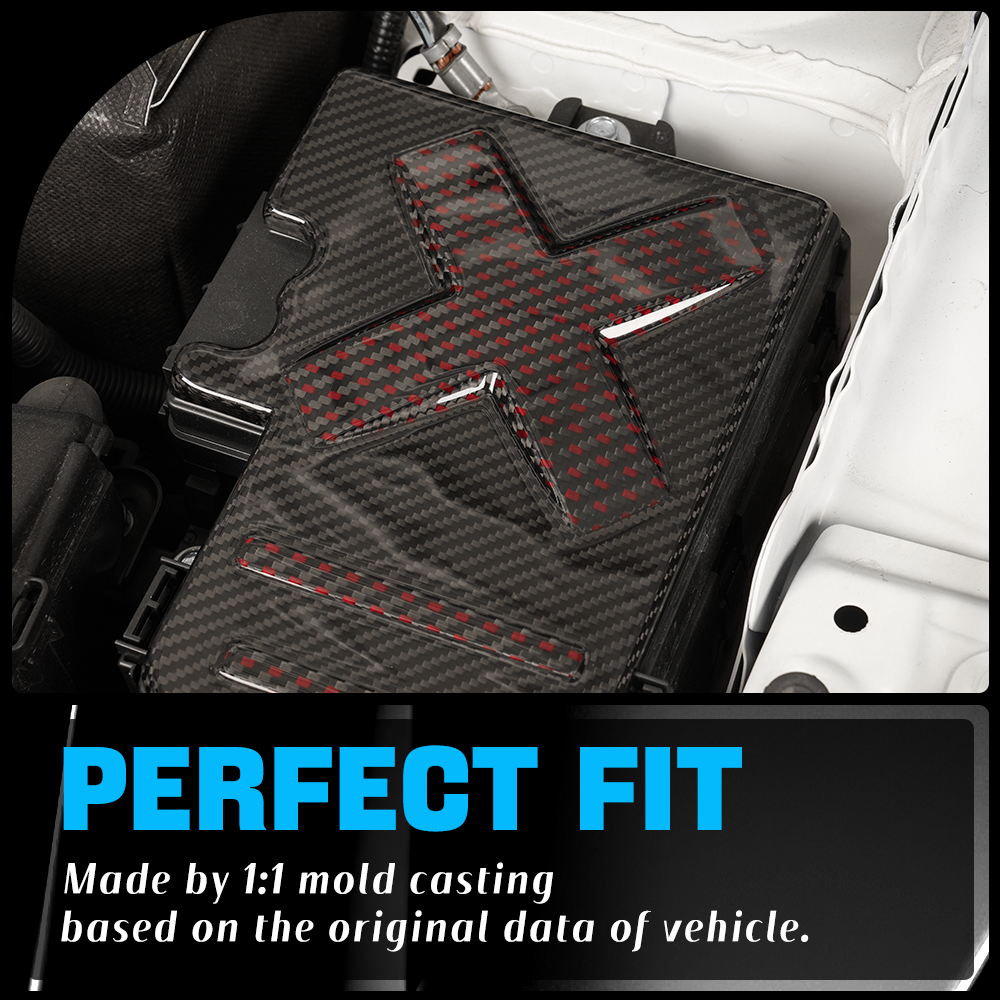 CREATE CARBON Engine Bay Dry Carbon Fiber Fuse Box Cover for Civic Type R FL5 2023+ Under Hood Trim Upgrade