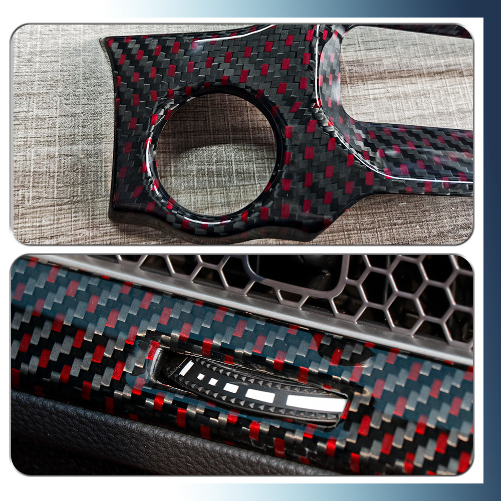 2pcs Dry Carbon Fiber Dashboard Panel Trim Cover For 11th Civic Type R FL5(RHD)