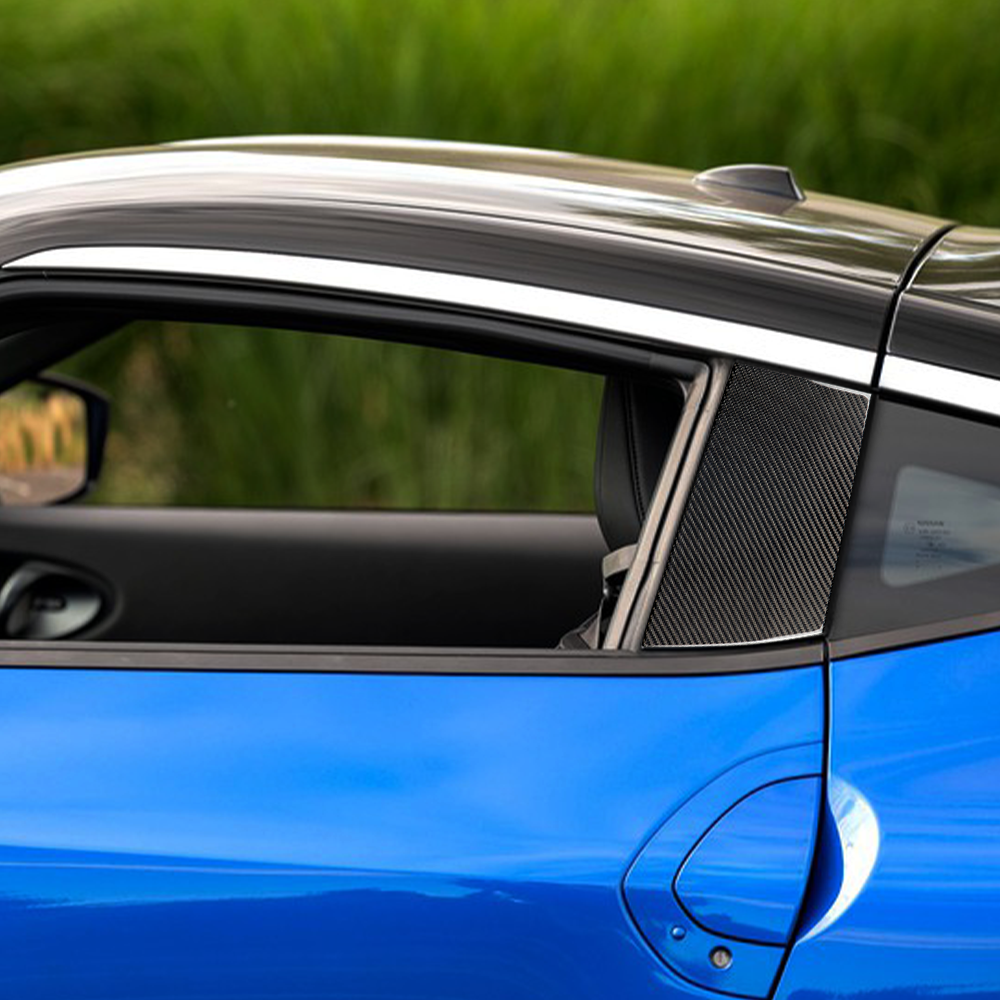 2PCS Gloss Carbon Fiber Car B-Pillar Trim Cover Fit For Nissan Z RZ34 / 400Z 2023+ | CREATE CARBON