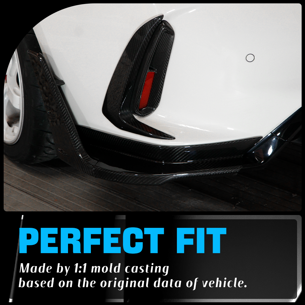 CREATE CARBON Carbon Fiber Rear Bumper Splitters for Honda Civic Type R FL5 2023-2025+ Rear Lip Diffuser Extensions