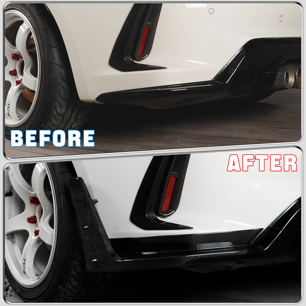 CREATE CARBON Carbon Fiber Rear Bumper Splitters for Honda Civic Type R FL5 2023-2025+ Rear Lip Diffuser Extensions