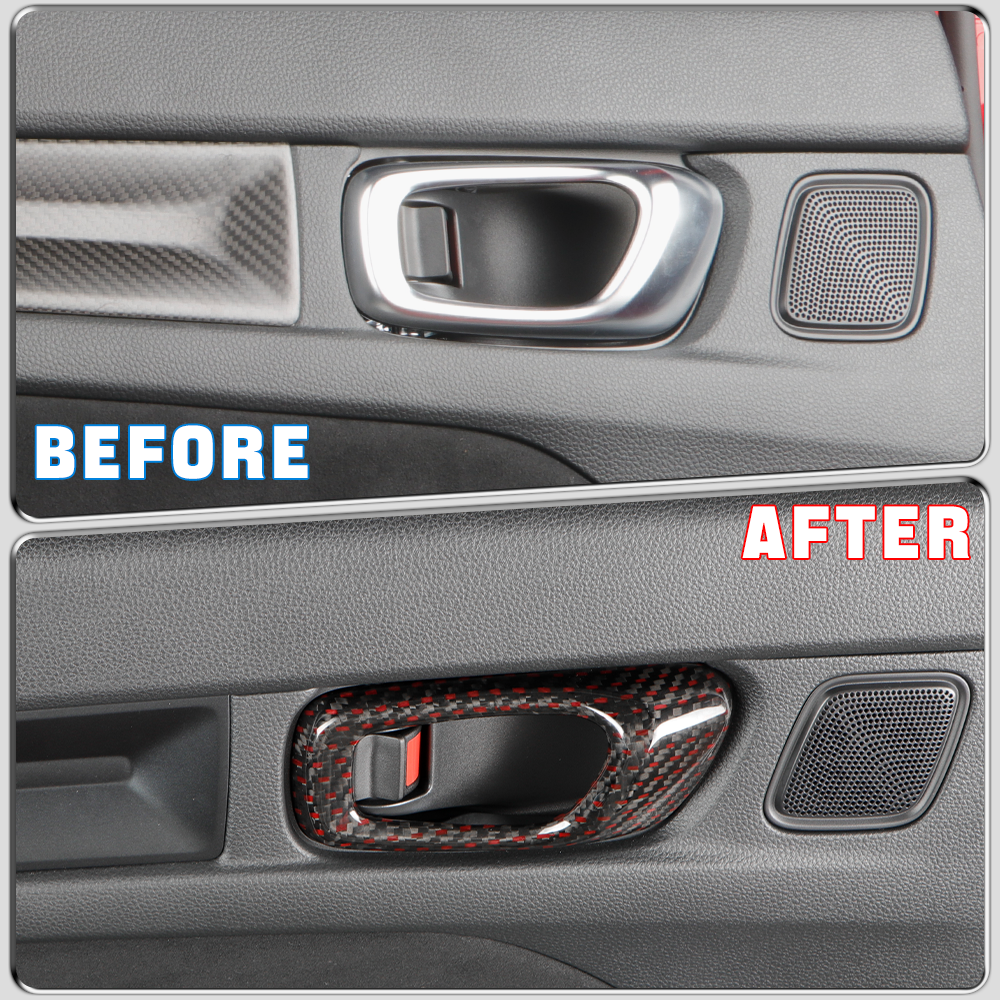 Real Carbon Fiber Inner Door Handle Trim Cover For Honda 11th Civic Type R FL5 (2023+)