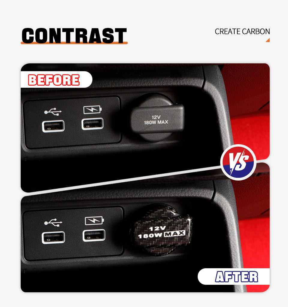Carbon Fiber Cigarette Lighter Cap Compatible with Honda 11th gen Civic Type R FL5 CRV Pilot (2023 to 2026) Center Console Cigarette Lighter Plug Cover Trim Interior