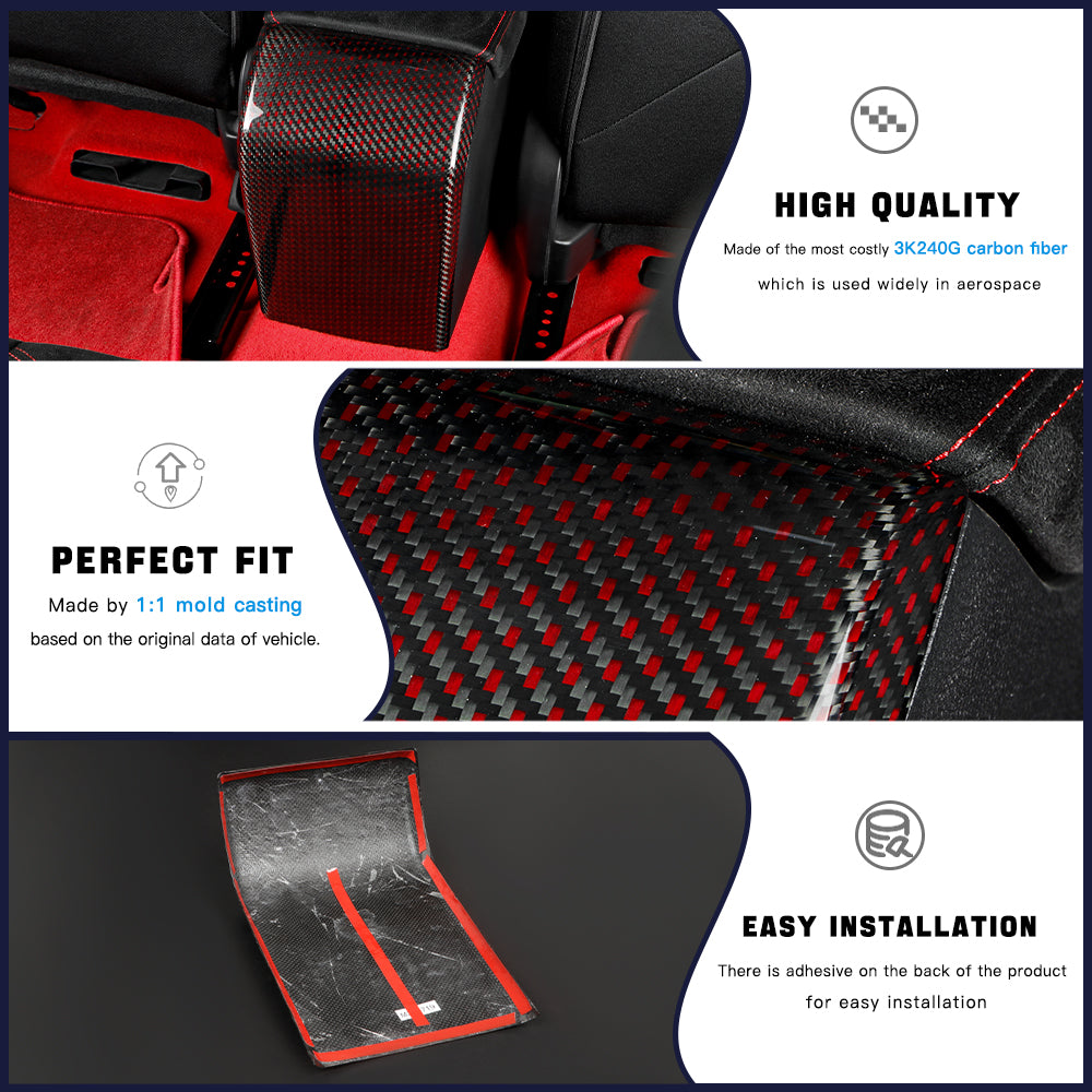 Real Carbon Fiber Rear Armrest Cover Trim for Honda Civic Type R FL5 (11th Gen)