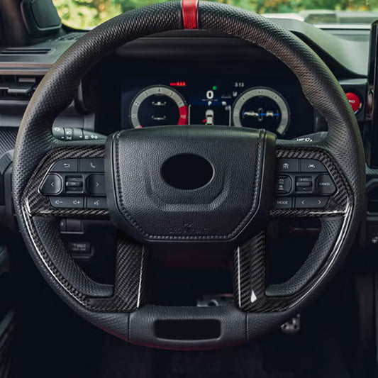 Dry Carbon Fiber Steering Wheel Panel Cover For Toyota Tacoma 2024 | OEM Fit Interior Trim