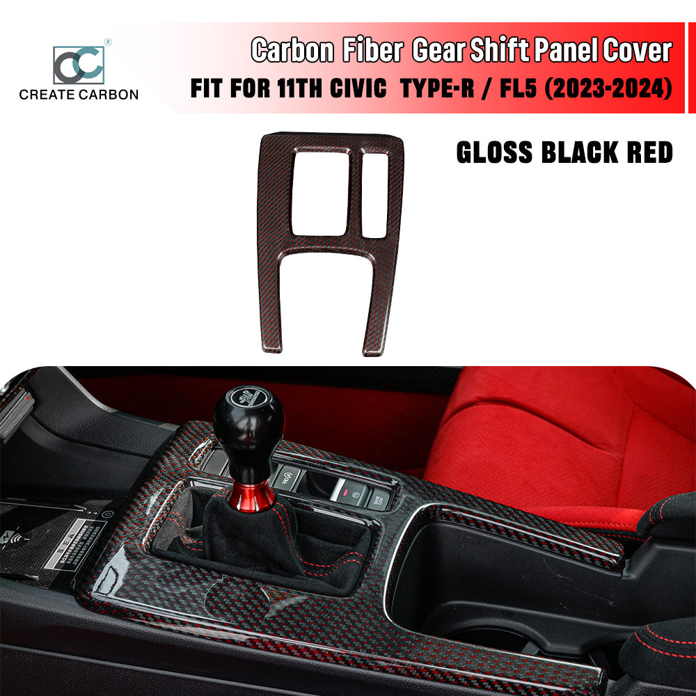 Real Dry Carbon Fiber Gear Shift Panel Trim For Honda Civic Type R FL5 (RHD) – 11th Gen