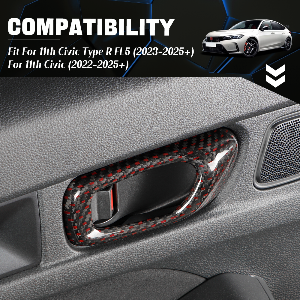 Real Carbon Fiber Inner Door Handle Trim Cover For Honda 11th Civic Type R FL5 (2023+)