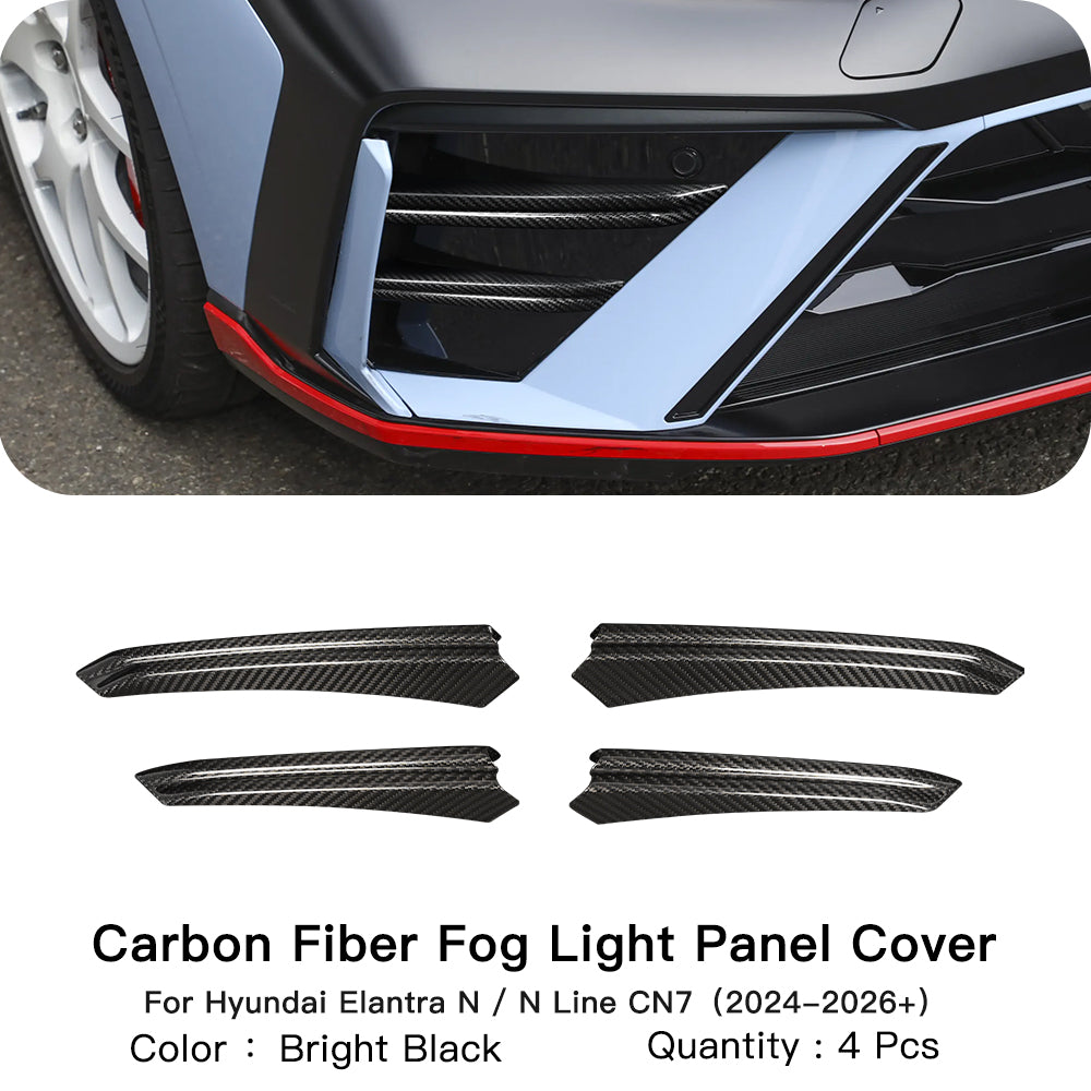 Real Carbon Fiber Fog Light Panel Cover for Hyundai Elantra N 2024+