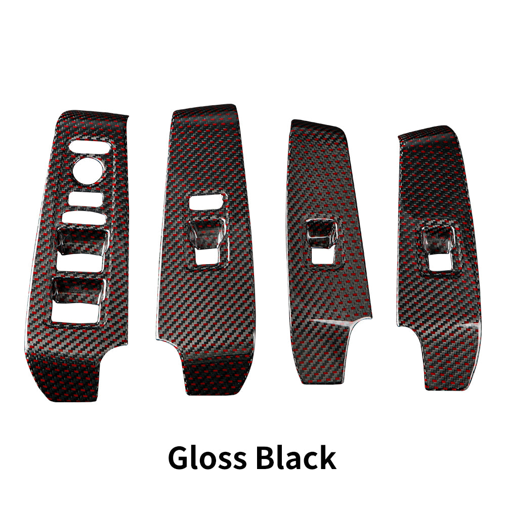 Dry Carbon Fiber Window Lift Button Panel Cover For 11th Civic Type R FL5(LHD)