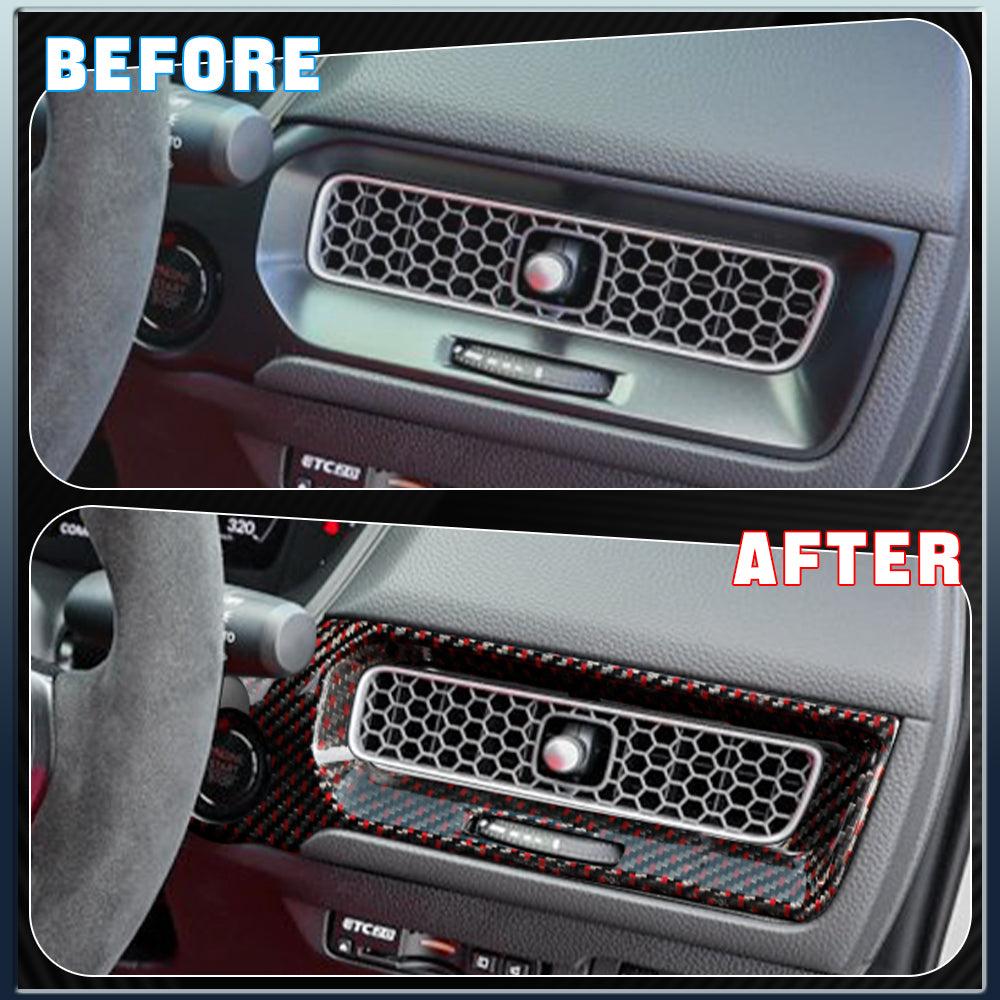 2pcs Dry Carbon Fiber Dashboard Panel Trim Cover For 11th Civic Type R FL5(RHD)